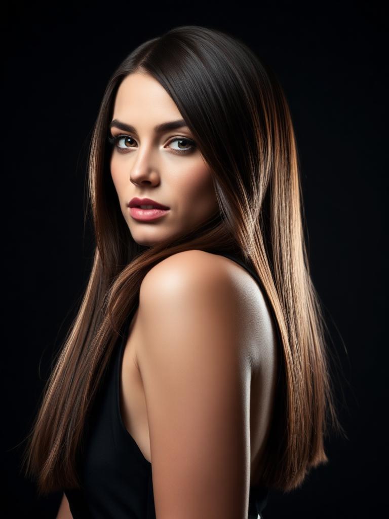 Glossy brunette blow-dry